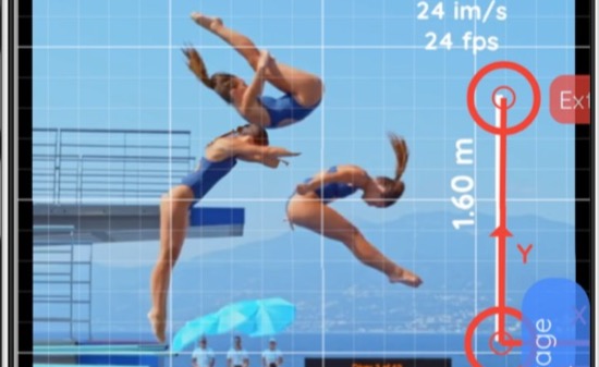 Center of gravity of a diver