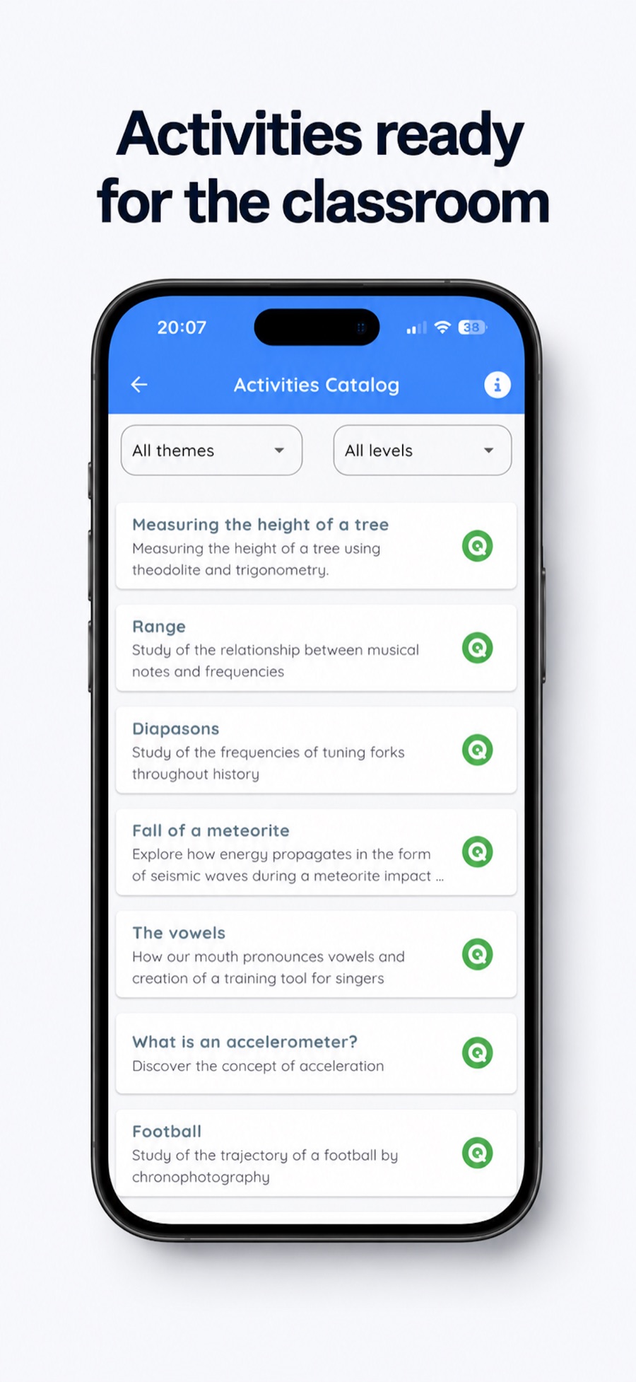 Catalog of classroom-ready activities