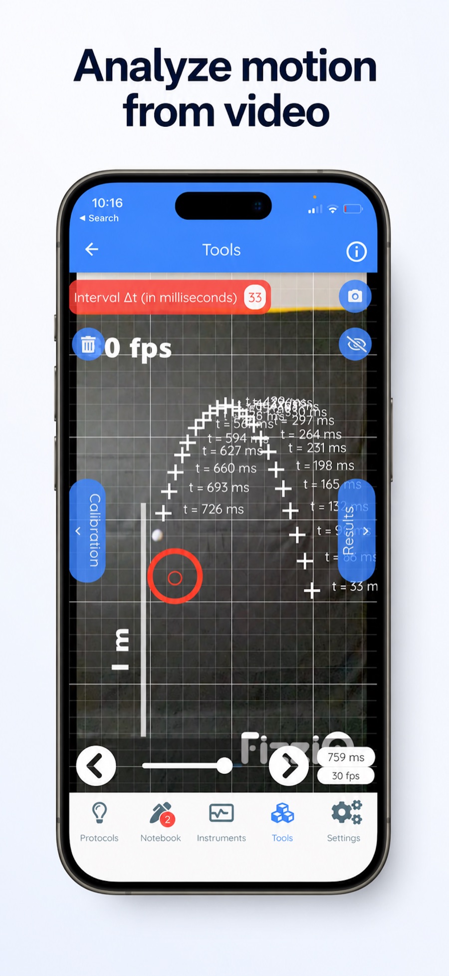 Video motion analysis: marking a trajectory