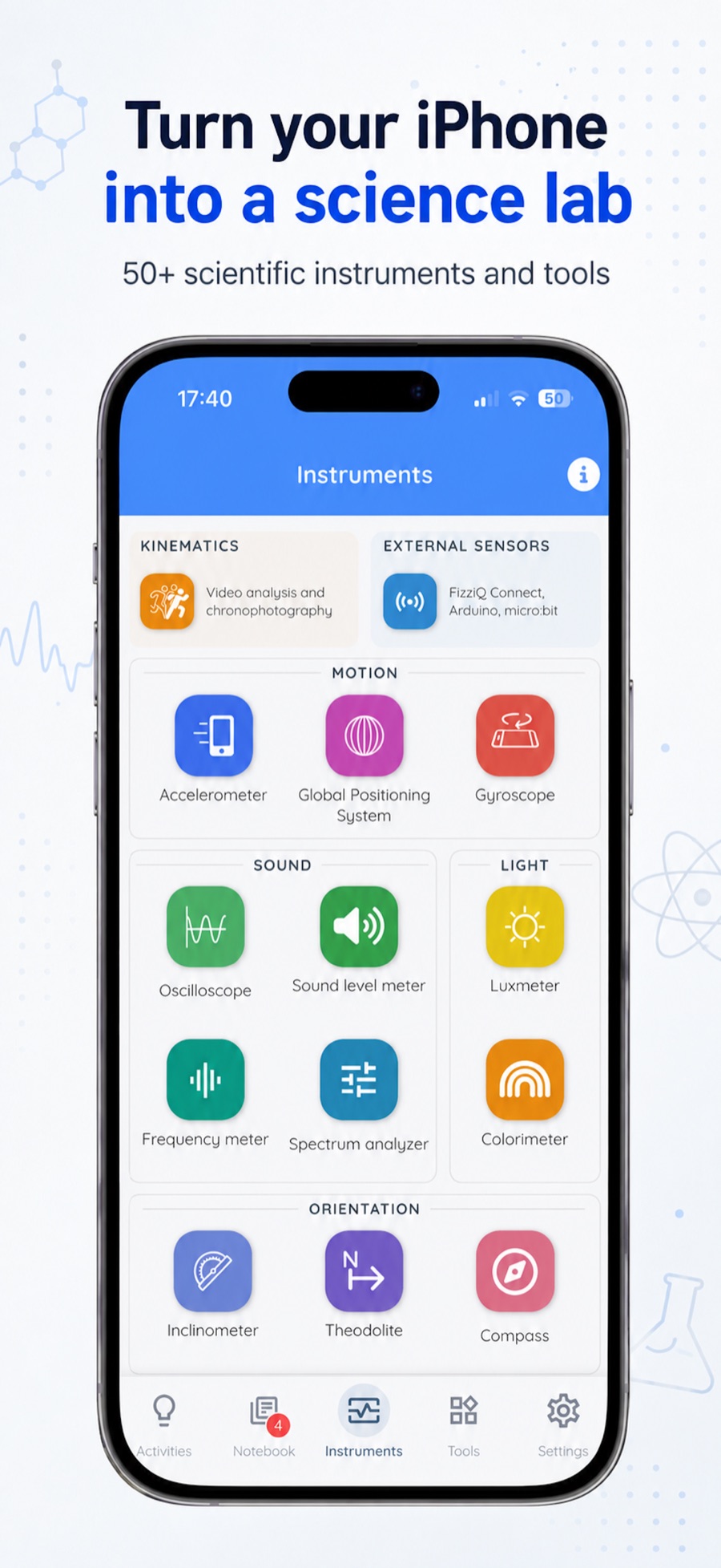 Instruments organised by themes