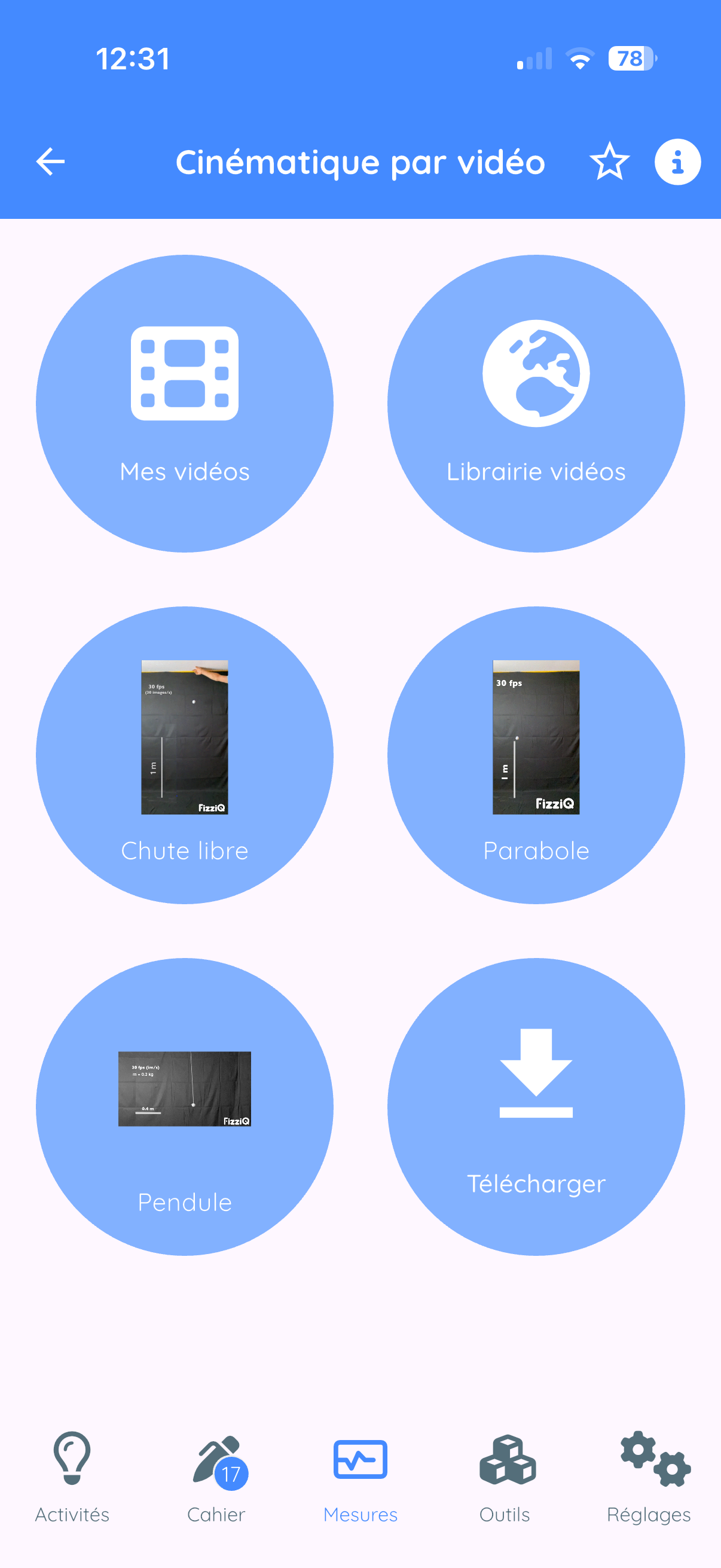 Menu cinématique