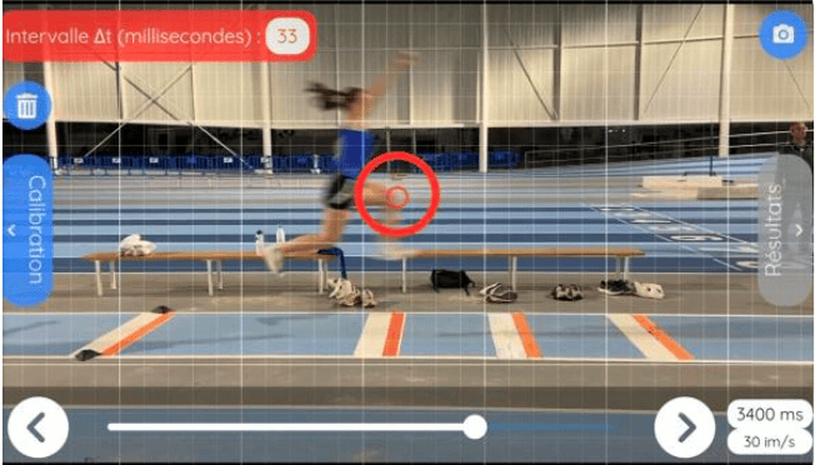 Chronophotographie d'un triple saut en salle avec FizziQ